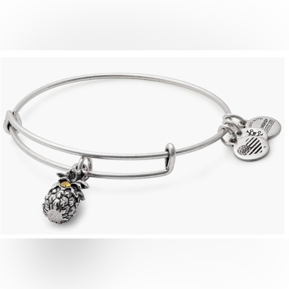 Alex and Ani silver finish; pineapple charm. Pineapples represent welcome.